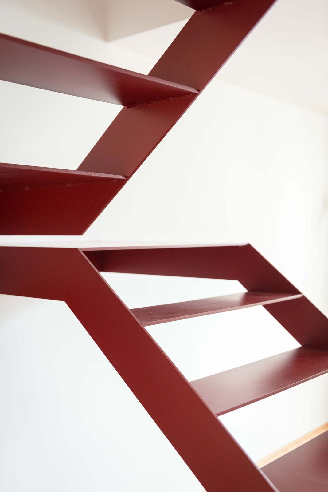 Red steel sheet stair