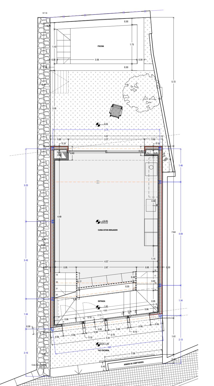 Site plan drawing of Casa Bellver